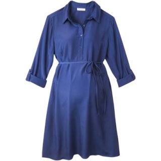 Merona Maternity Rolled Sleeve Shirt Dress   Blue XS
