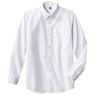 Dickies Boys Long Sleeve Oxford Shirt   White XS