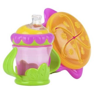 Nuby 2pc Flower Child Baby Feeding Set   Snack Keeper and 2 Handle Super Spout