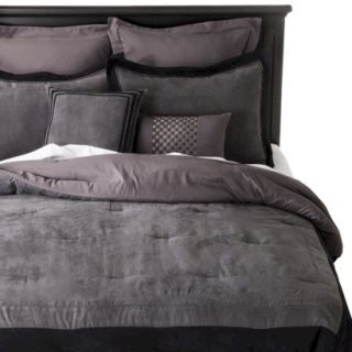 Microsuede Hotel 8 Piece Comforter Set   Gray (King)