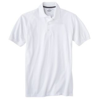 Dickies Young Mens School Uniform Short Sleeve Pique Polo   White S