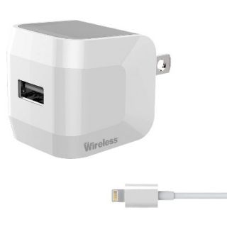 Just Wireless 8 Pin USB/AC Charger with Sync Cable for iPad/iPhone/iPod   White