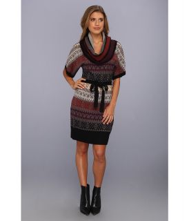Jessica Simpson Fair Isle Sweater Cowl Neck Dress w/ Oversized S/S Womens Dress (Multi)