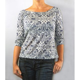Institute Liberal Institute Liberal Womens Antique 3/4 length Knit Top Blue Size S (4 : 6)
