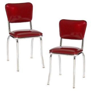 Dining Chair: Diner Chair   Set of 2 (Red)