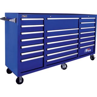 Homak H2PRO 72 Inch, 21 Drawer Rolling Tool Cabinet   Blue, 71 5/8 Inch W x 21