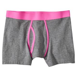 Mossimo Supply Co. Mens 1pk Boxer Briefs   Grey/Neon Pink XL