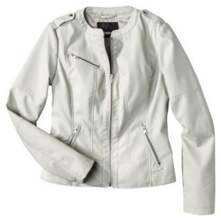 Mossimo Womens Faux Leather Jacket  Ivory L
