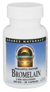 Source Naturals   Bromelain Pineapple Enzyme 2000 GDU/Gram 500 mg.   30 Capsules