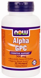 NOW Foods   Alpha GPC 300 mg.   60 Vegetarian Capsules