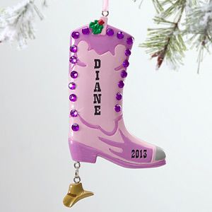 Personalized Christmas Ornaments   Cowgirl Boots