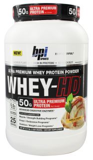 BPI Sports   Whey HD Ultra Premium Whey Protein Powder Vanilla Caramel   2.31 lbs.