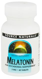 Source Naturals   Melatonin 3 mg.   60 Tablets