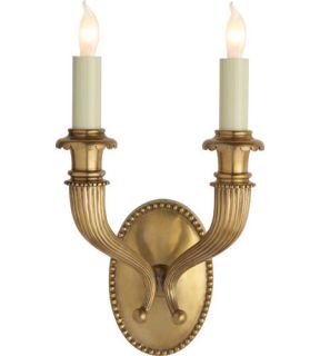 E.F. Chapman Fluted 2 Light Wall Sconces in Antique Burnished Brass CHD2466AB