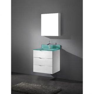 Madeli Bolano 24 Bathroom Vanity with Integrated Basin   Glossy White