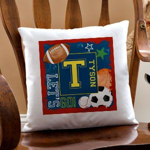 Personalized Kids Throw Pillows   Sports