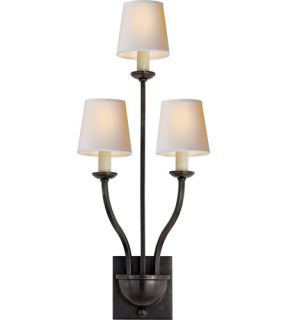 E.F. Chapman Normandy 3 Light Wall Sconces in Bronze With Wax CHD1169BZ