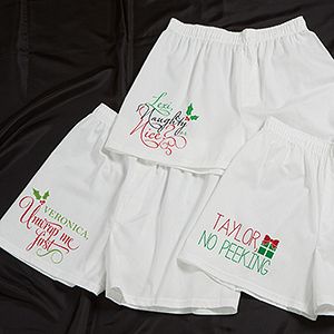Personalized Christmas Boxer Shorts   Naughty Or Nice