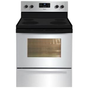 Whirlpool 4.8 cu. ft. Electric Range with Self Cleaning Oven in Universal Silver WFE510S0AD