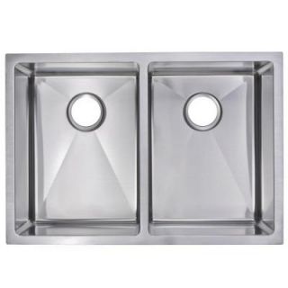 Water Creation Undermount Small Radius Stainless Steel 29x20x10 0 Hole Double Bowl Kitchen Sink in Satin Finish SS UD 2920A