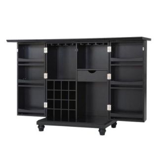 Crosley Cambridge Expandable Black Bar Cabinet KF40001DBK