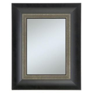 Alpine Art & Mirror Welch Family 27 in. x 33 in. Black Framed Wall Mirror with Decorative Lip 75121