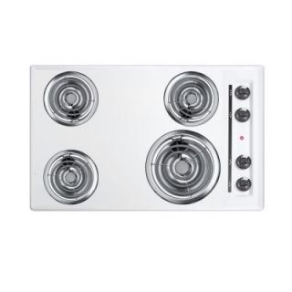 Summit Appliance 30 in. Coil Electric Cooktop in White with 4 Elements WEL05