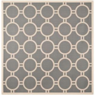 Safavieh Courtyard Anthracite/Beige 7.8 ft. x 7.8 ft. Square Area Rug CY6924 246 8SQ