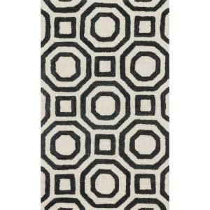 Loloi Rugs Weston Lifestyle Collection Ivory Black 2 ft. 3 in. x 3 ft. 9 in. Accent Rug WESNHWS07IVBL2339