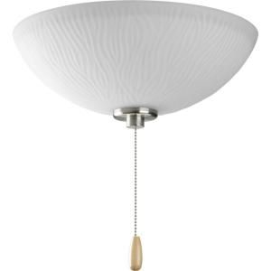 Progress Lighting Riverside Collection 3 Light Brushed Nickel Ceiling Fan Light P2651 09