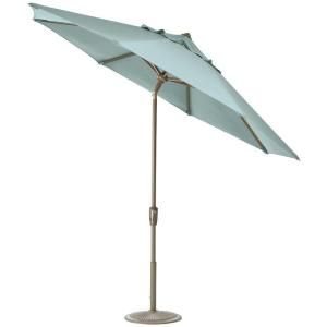 Home Decorators Collection 6 ft. Auto Tilt Patio Umbrella in Mist Sunbrella with Champagne Frame 1548720340