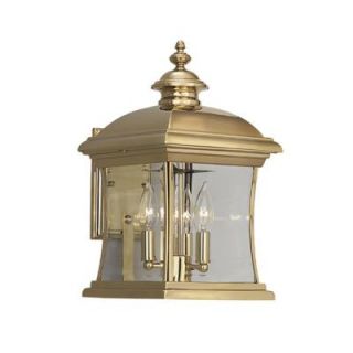 Cordelia Lighting Yorkshire Polished Brass Lantern 4 Light Outdoor Wall Mount HC0269