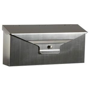 Gibraltar Mailboxes Delegance Steel Horizontal Wall Mount Mailbox with Optional Magazine Hooks in Stainless Steel DWH0SS01