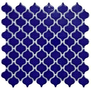 Merola Tile Lantern Mini Glossy Cobalt 10 3/4 in. x 11 1/4 in. x 5 mm Porcelain Mosaic Floor and Wall Tile FXLLATMC