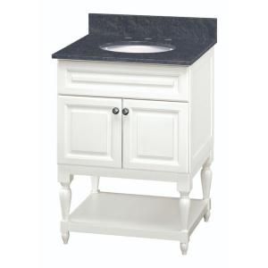 Home Decorators Collection Emberson 26 in. Vanity in White with Granite Vanity Top in Butterfly Blue 19BVBCU2622