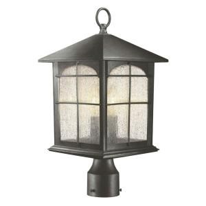 Hampton Bay 3 Light Outdoor Aged Iron Post Lantern Y37031 151