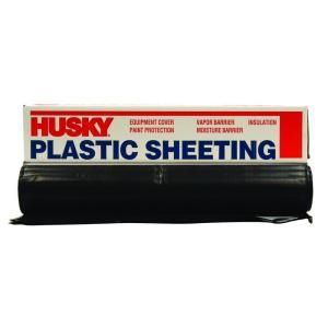 Husky 100 ft. x 8 ft. Black 4 mil Plastic Sheeting CF0408B