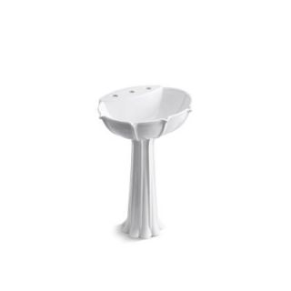KOHLER Anatole Pedestal Lavatory with 8 in. Centers in White K 2099 8 0 at The Home Depot