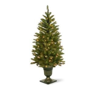 4.5 ft. Pre Lit LED Dunhill Fir Potted Artificial Christmas Tree with Clear Lights DUH 320LV 45S