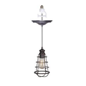 Home Decorators Collection Cage 1 Light Brushed Bronze Pendant with Conversion Kit 1879900280