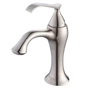 KRAUS Ventus Single Hole 1 Handle Low Arc Bathroom Faucet in Brushed Nickel KEF 15001BN