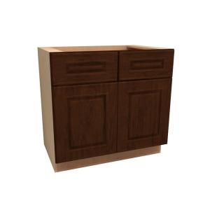 Home Decorators Collection Assembled 36x34.5x24 in. Base Cabinet with Double Doors in Roxbury Manganite Glaze B36 RMG