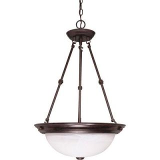 Glomar 3 Light Pendant Alabaster Glass Finished in Old Old Bronze HD 211