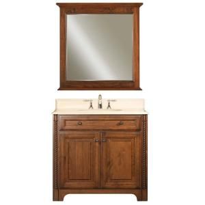 Water Creation Spain 36 in. Vanity in Classic Golden Straw with Marble Vanity Top in Sahara and Matching Mirror SPAIN 36B
