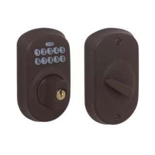 Schlage Plymouth Oil Rubbed Bronze Keypad Deadbolt BE365 PLY 613