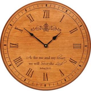 P. Graham Dunn 17 in. Carved Light Cherry Wood Wall Clock BIA10