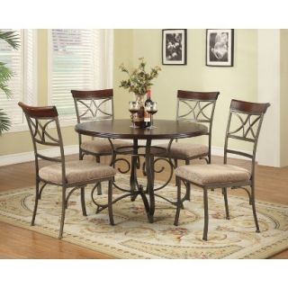 Dining Table Set: Powell Hamilton Dining Table   Brown (Set of 5)