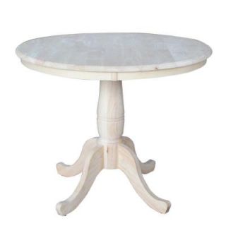 International Concepts 36 in. Round Unfinished Wood Pedestal Dining Table K 36RT