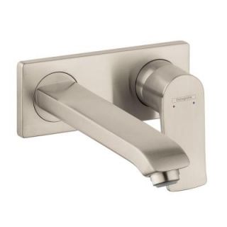 Hansgrohe Metris E Wall Mount 1 Handle Low Arc Bathroom Faucet in Brushed Nickel 31086821