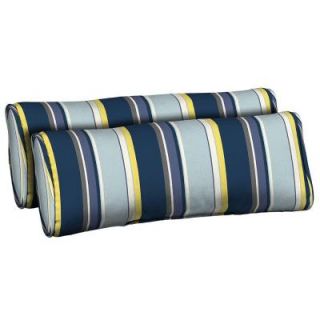 Hampton Bay Stella Stripe Outdoor Bolster Pillow (2 Pack) AD23803B 9D2